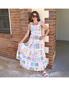 Queen Bee Messenger "Julie" Maxi Dress