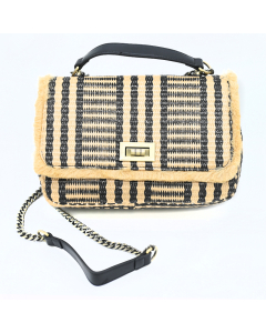 Raffia Clutch - Black 