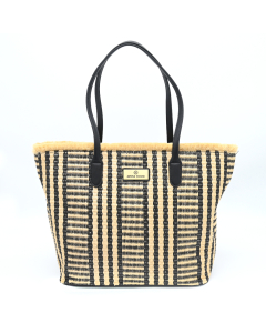 Raffia Handbag - Black 