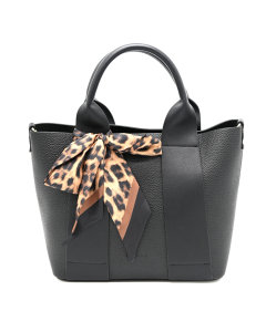 Anna Nova Brown Messenger Black with print scarf