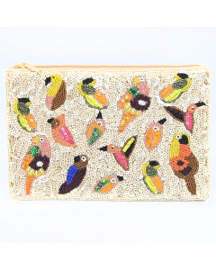 Beaded Parrot Clutch 