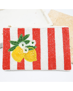 Beaded red and white stripe with lemons