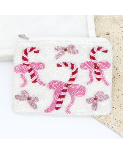 Candy Cane Beaded Pouch