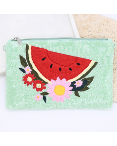 Watermelon Beaded Pouch