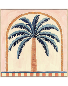 Palm Window Blue 100x100