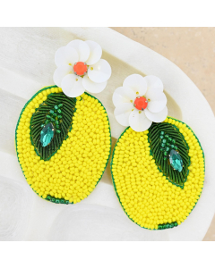 Beaded Lemon Earrings