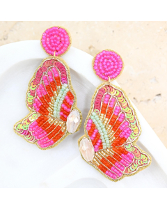 Beaded Butterfly wing Earrings