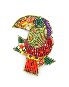 Beaded toucan brooch