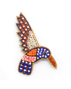 Beaded Hummingbird Brooch