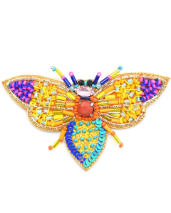 Beaded abstract bee brooch