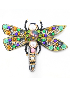 Beaded dragonfly brooch