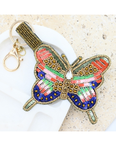 Butterfly Beaded Bag  Charm / Keyring