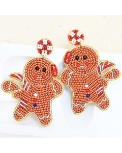 Gingerbread Beaded Earrings
