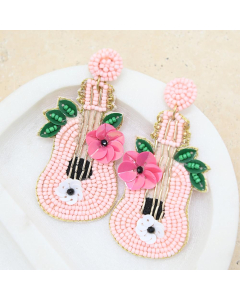Beaded Pink Earrings