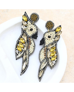 Beaded Bird Earrings 