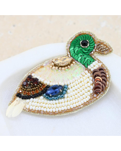 JOB-B  Beaded Duck Brooch