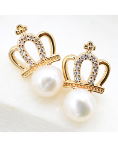 JPA-E  Crown and Pearl  Earrings