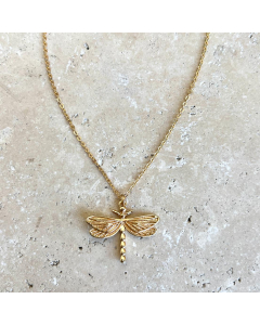 Dragonfly Necklace - Gold