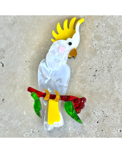 Cockatoo Brooch - Acrylic