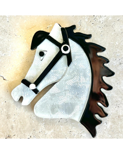 White Horse Brooch - Acrylic