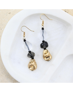 Resin and metal beaded earrings