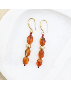 Resin and metal beaded earrings