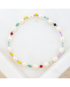 Petite Rainbow Pearl Bracelet