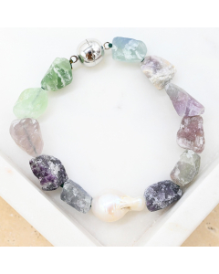 Quartz and Pearl Bracelet