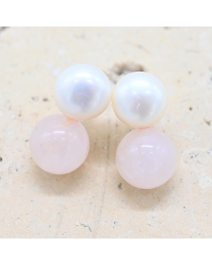 Pearl and Rose Quartz Earrings