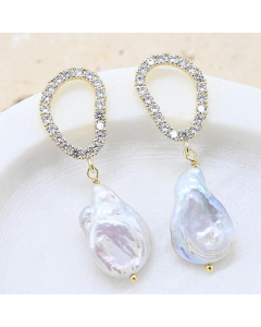 Pearl Diamante Earrings