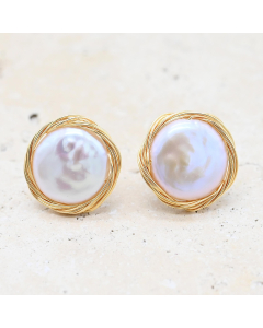 Large Pearl Stud Earrings