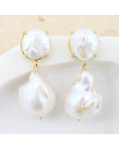 Double Pearl Drop Earrings