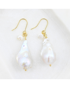 Large Baroque Pearl Earrings