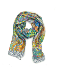 Paisley Patchwork Scarf - Dark Green