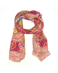 Paisley Patchwork Scarf - Fuchsias