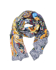 Paisley Patchwork Scarf - Black Mix