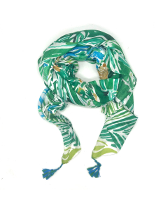 Jungle Scarf - Aqua and Green