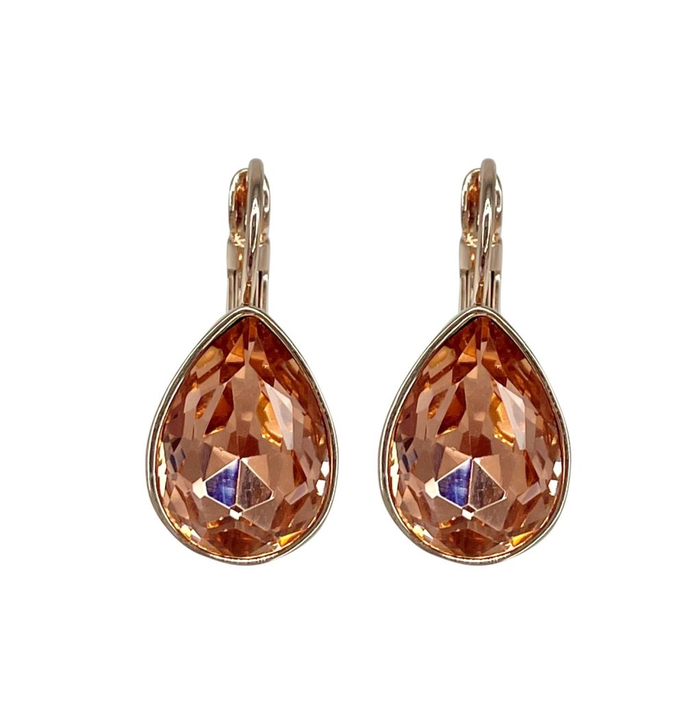 Rose Gold Tear Drop Earrings-Champagne • Kindred Boutique